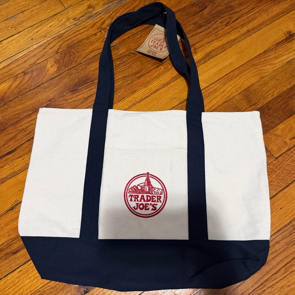 Trader Joe's Canvas Tote Bag Blue